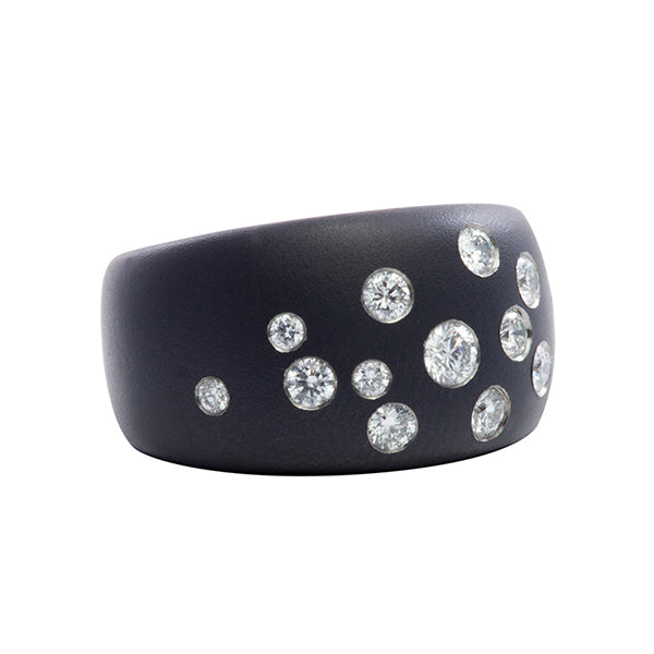 Blackened Steel Diamond Ring