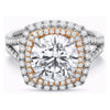 Harold Stevens Platinum & Rose Gold Double Diamond Halo Ring