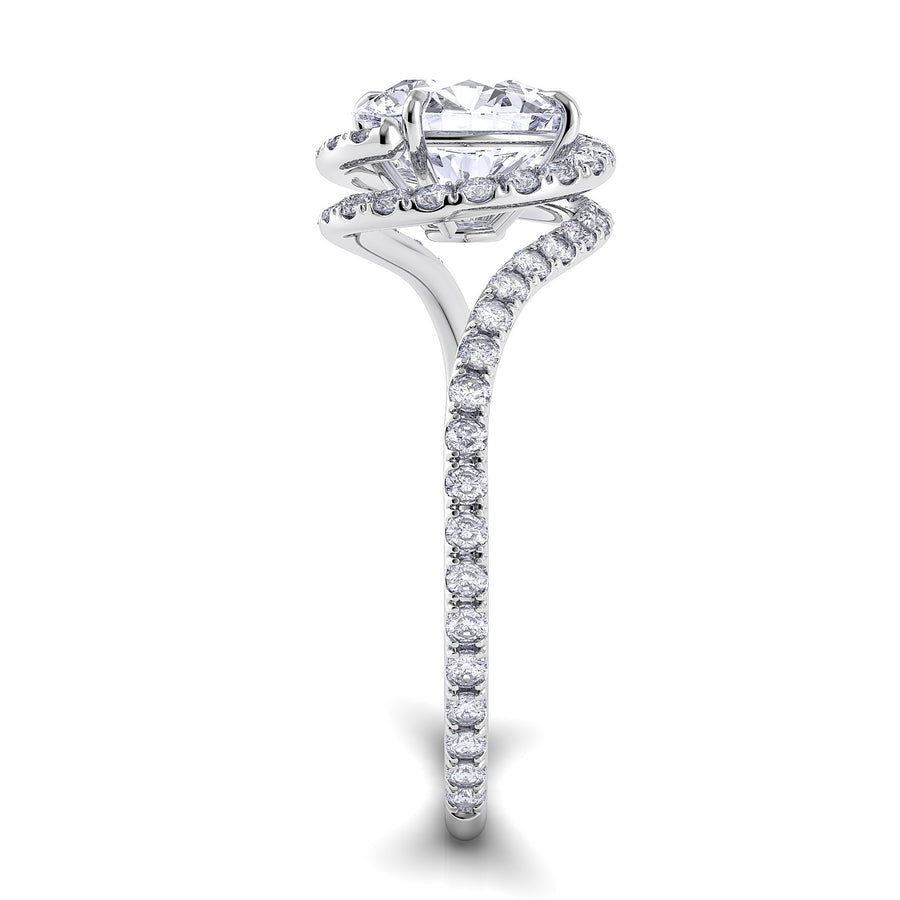 Danhov Abbraccio Swirl Diamond Engagement Ring