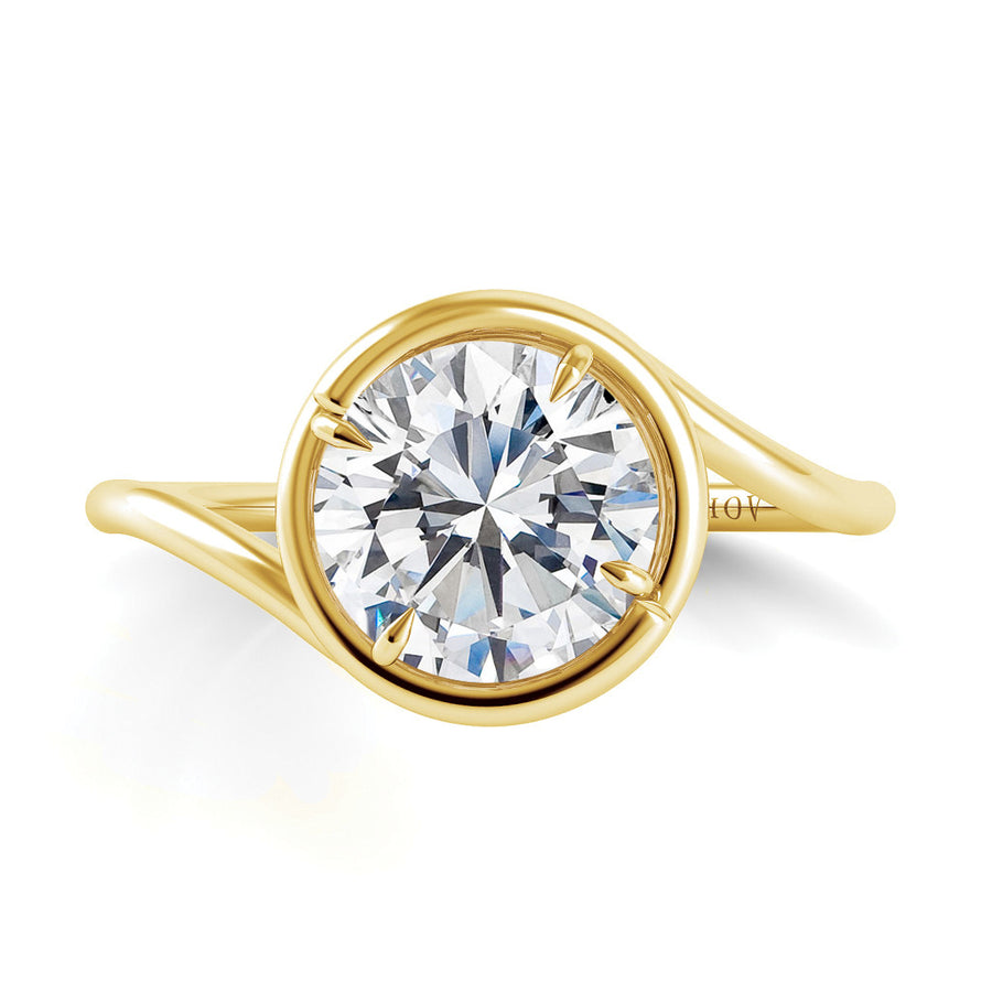 Danhov Abbraccio Yellow Gold Diamond Engagement Ring