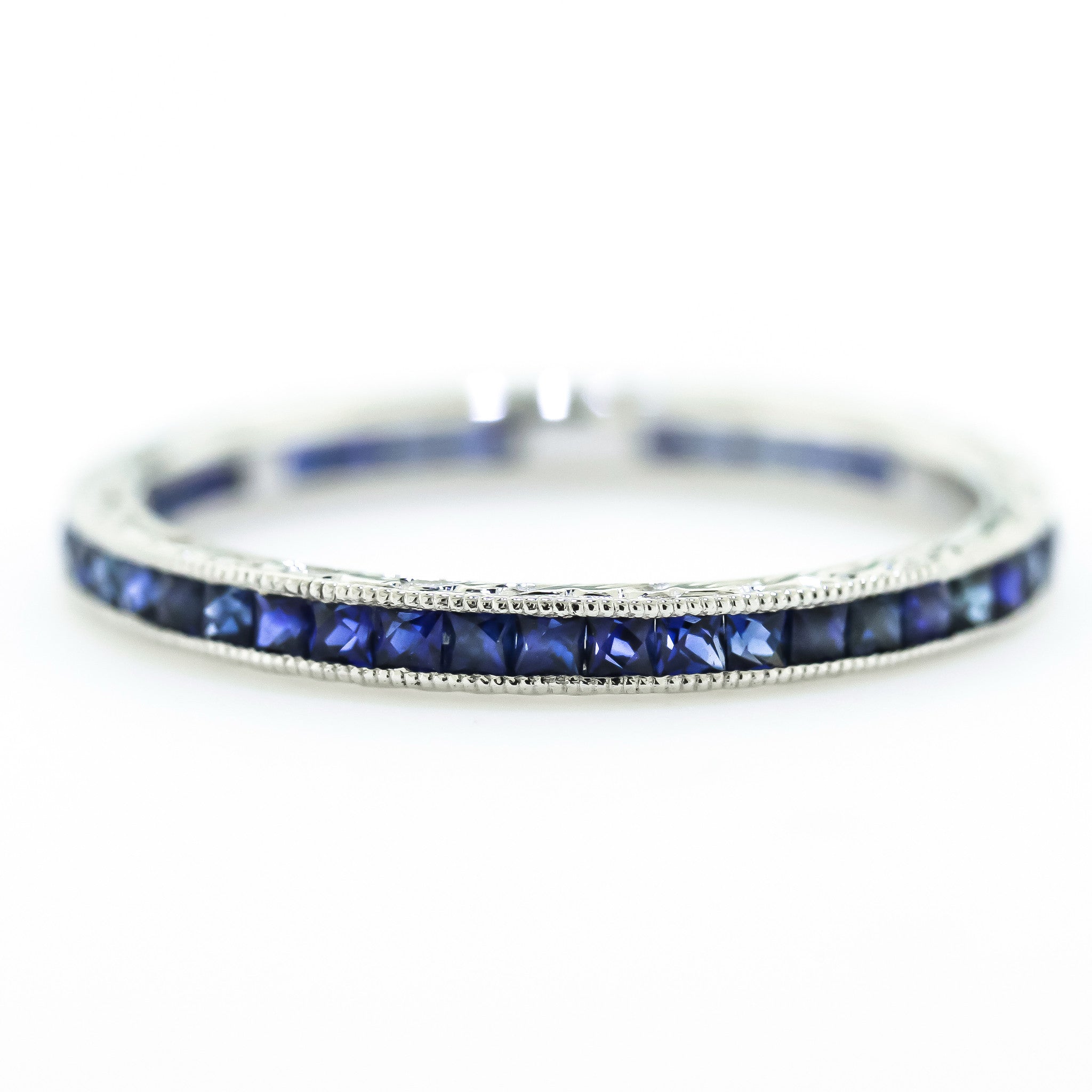 Engraved Sapphire Eternity Band – Harold Stevens