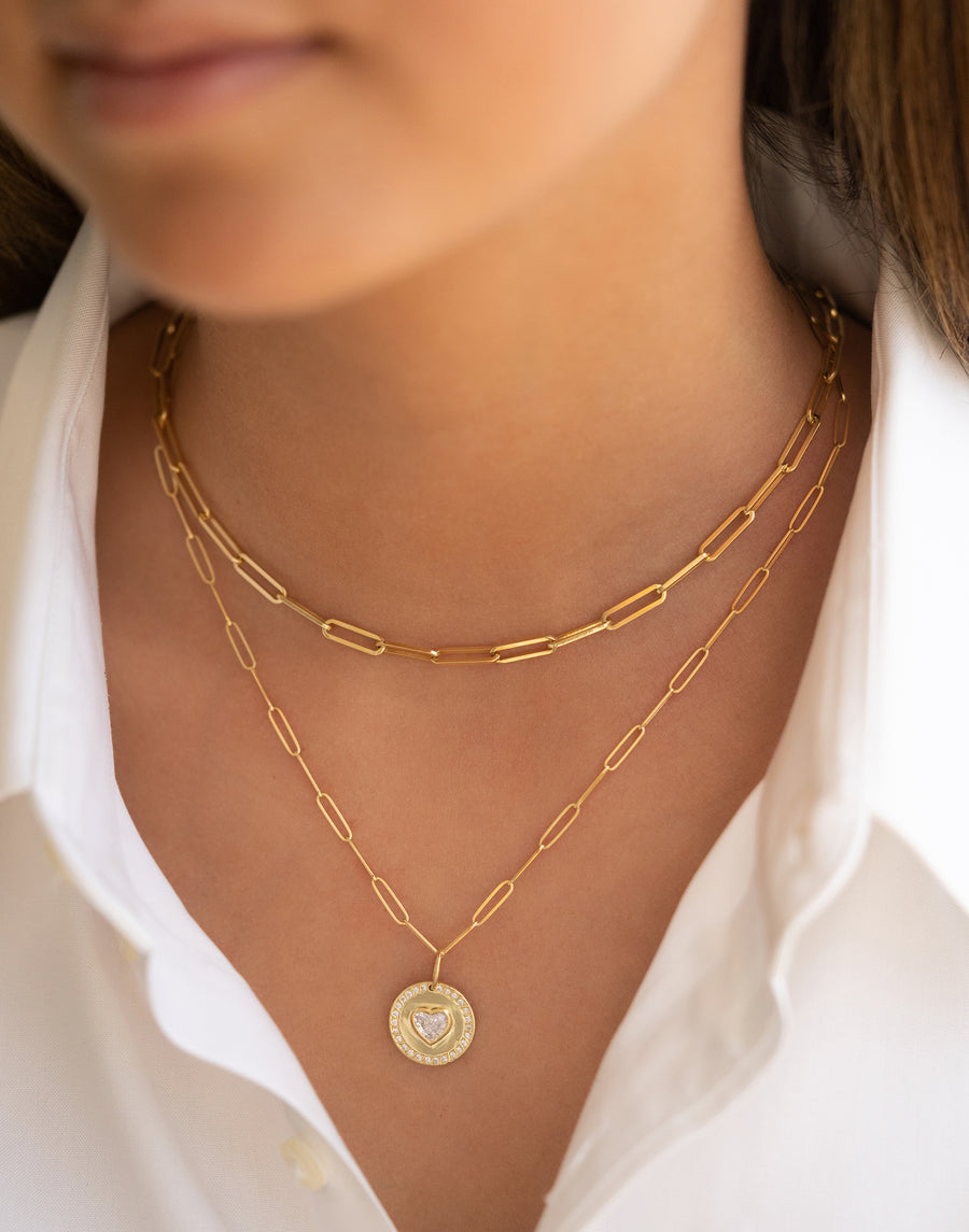 Gold Paperclip Chain Necklaces
