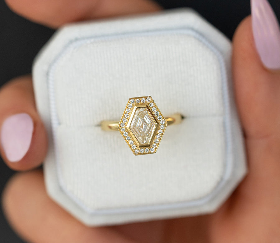Lozenge Cut Diamond Ring