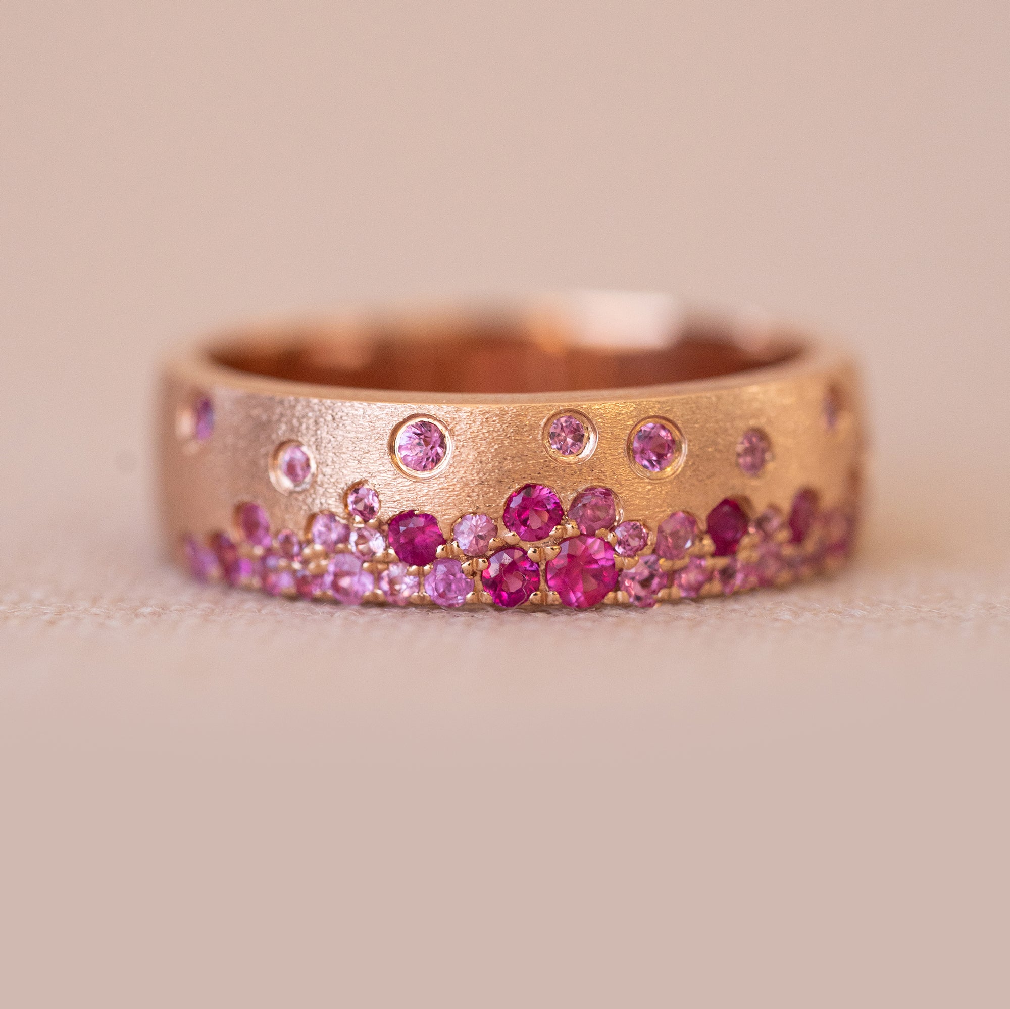 Scattered Pink Sapphire Band