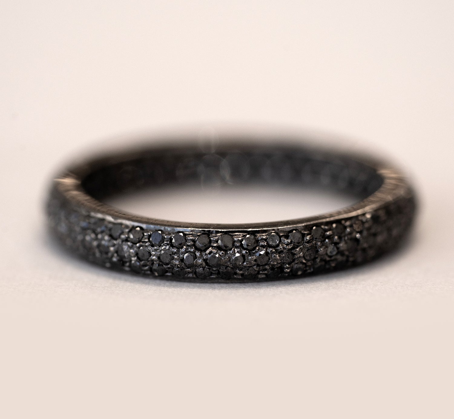 Black diamond pave eternity ring Clearance