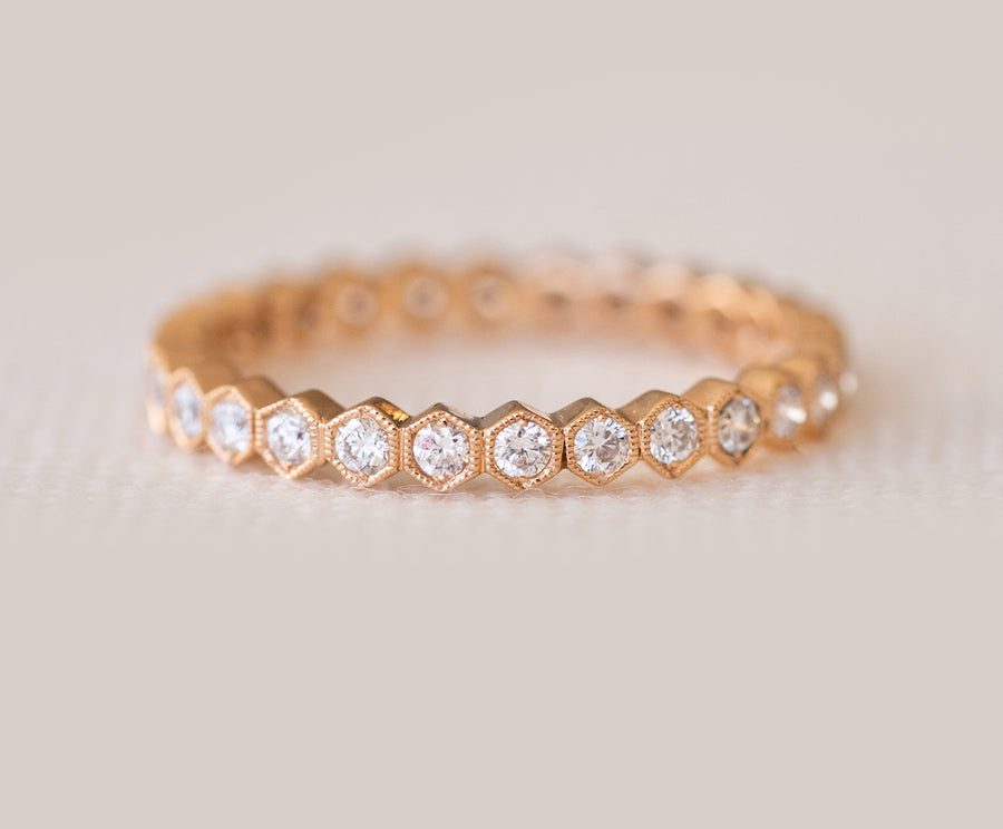 Mini Honeycomb Diamond Ring