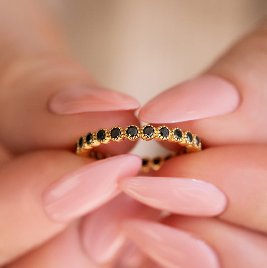 Black & Gold Stacking Wedding Ring