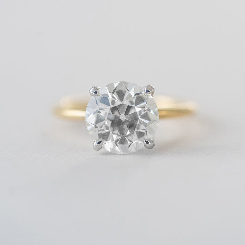 2.75 ct. old European Cut Yellow Gold Solitaire