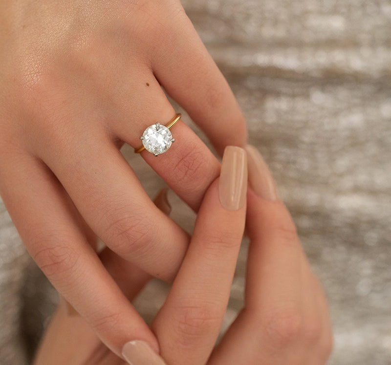 Old cut solitaire diamond ring Clearance