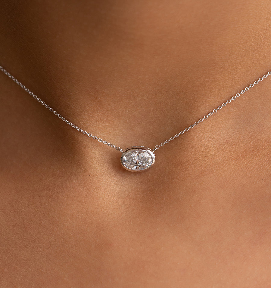 Oval Diamond Necklace