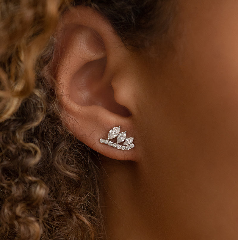 Diamond earrings climbers Clearance