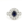 Blue Oval Sapphire and Diamond Ring by Harold Stevens