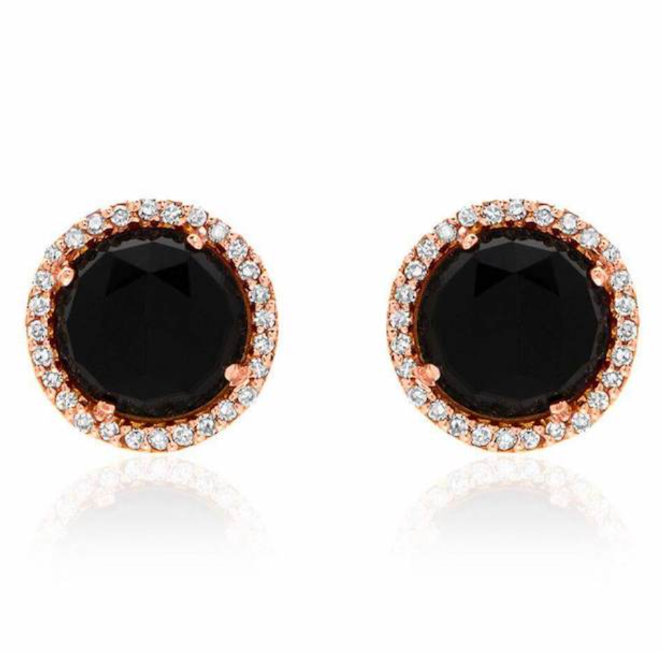 Rose Gold Black Onyx Studs – Harold Stevens