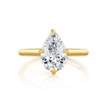 2.10ct Lab Grown Pear Shaped White Diamond Engagement Ring