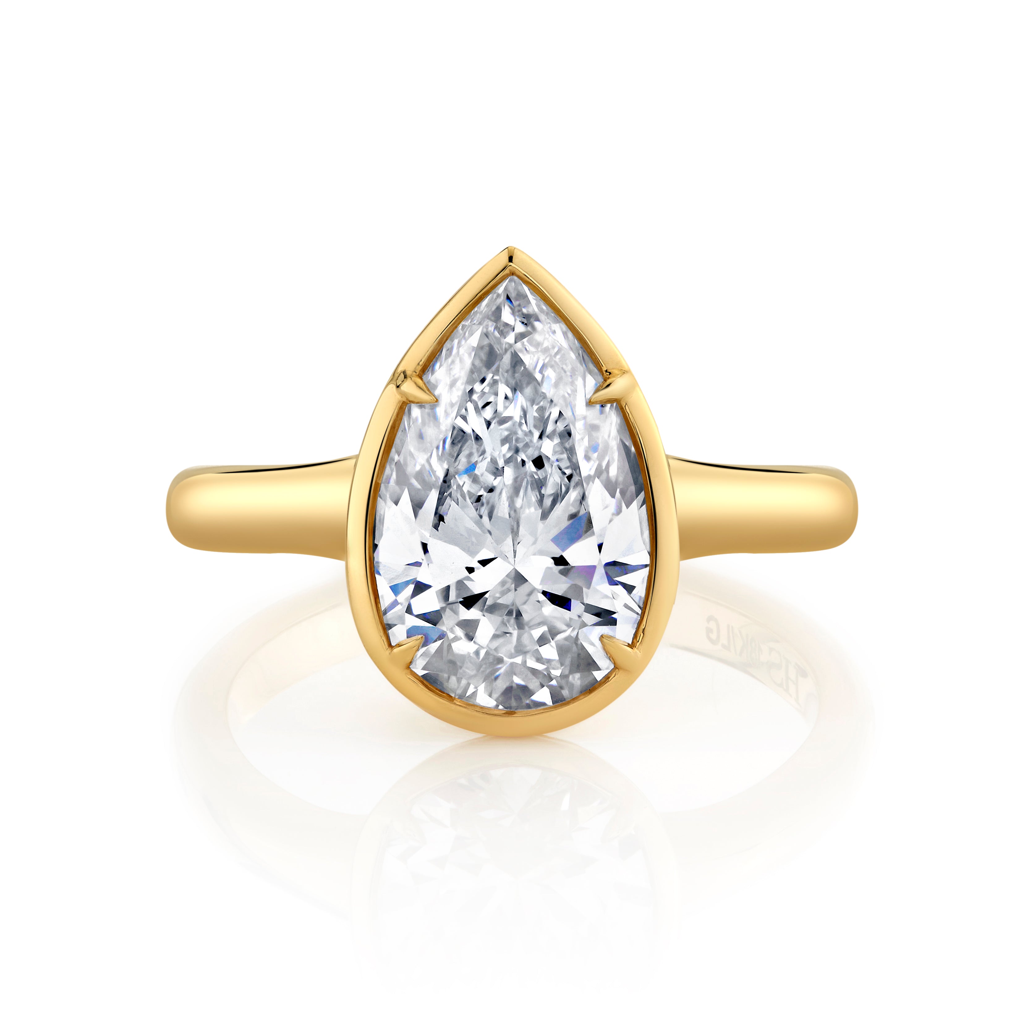 2.97ct Lab Grown Pear Shaped White Diamond Solitaire