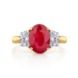 3.02ct Burmese Ruby & Diamond Ring
