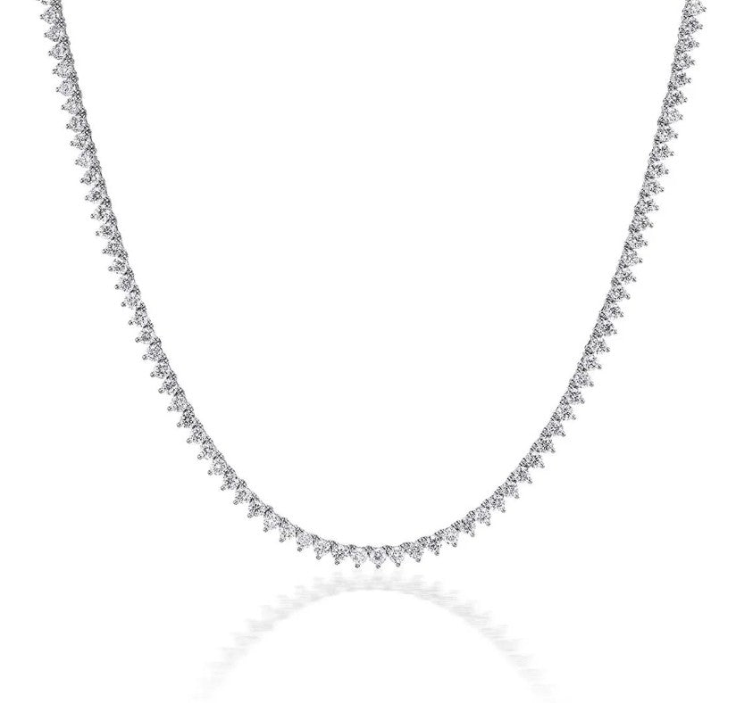 4.28ctw 3-Prong Diamond Tennis Necklace