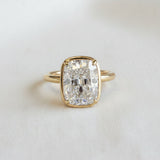 Antique Cushion Bezel Ring with Micro Claw Prongs