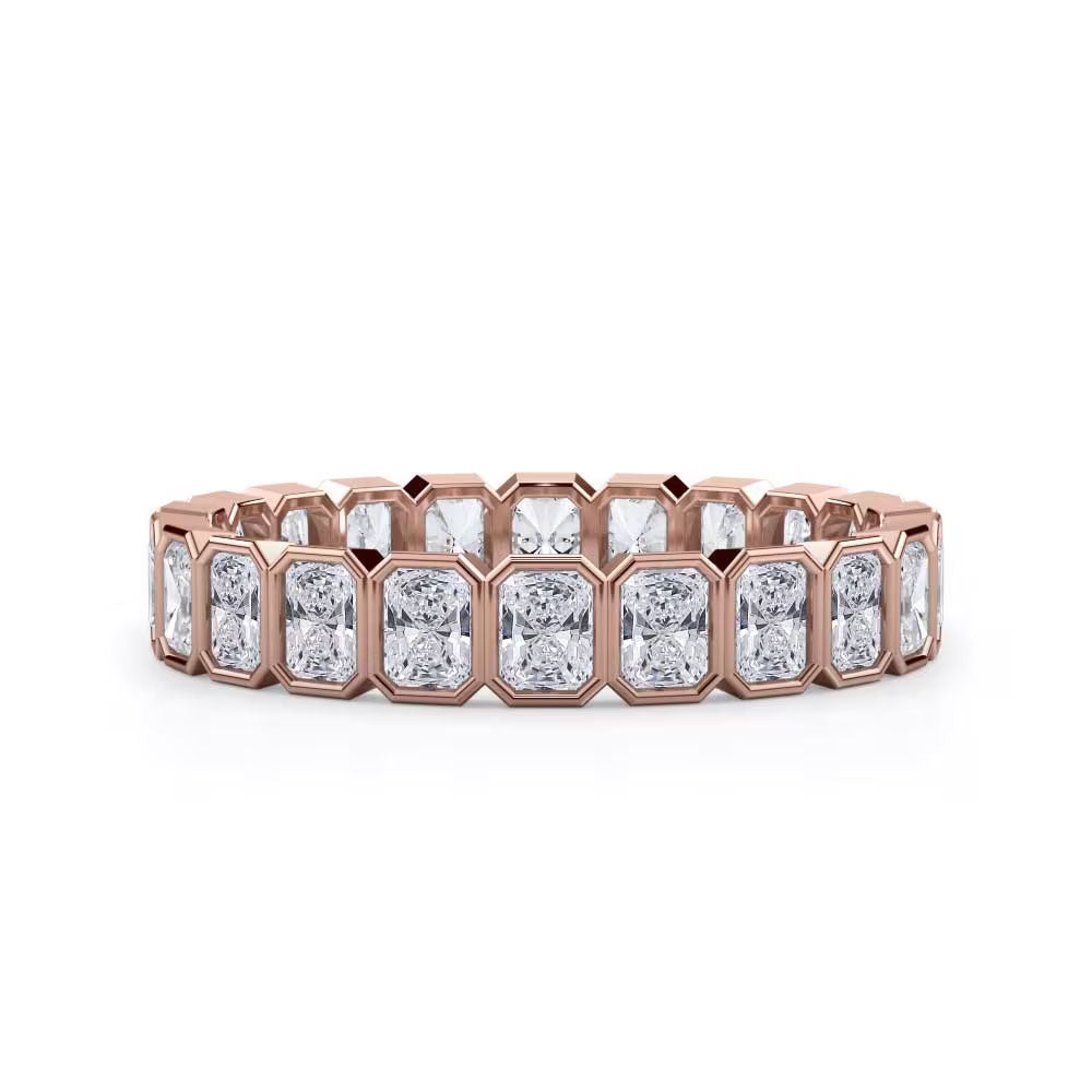 Rose gold ring with diamond stones