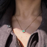 Emerald Bezel Necklace