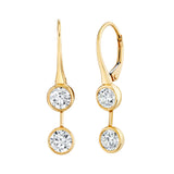 Bezel Diamond Drop Earrings