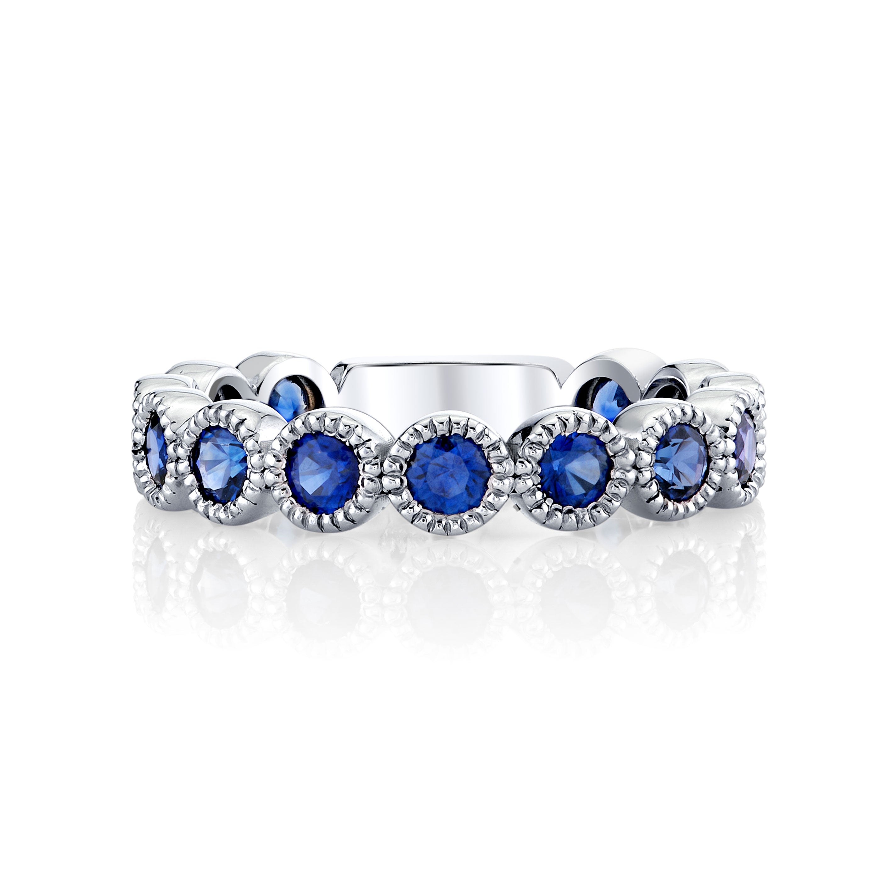 Blue Sapphire Bezel Band