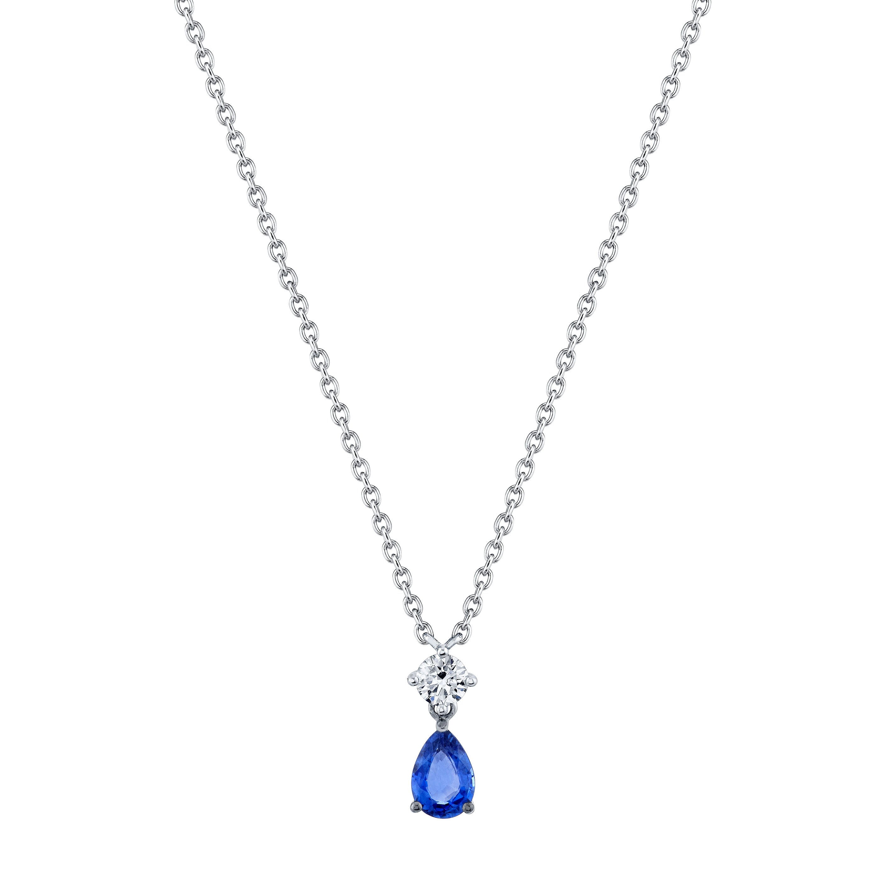 Ceylon Blue Sapphire & Diamond Pendant