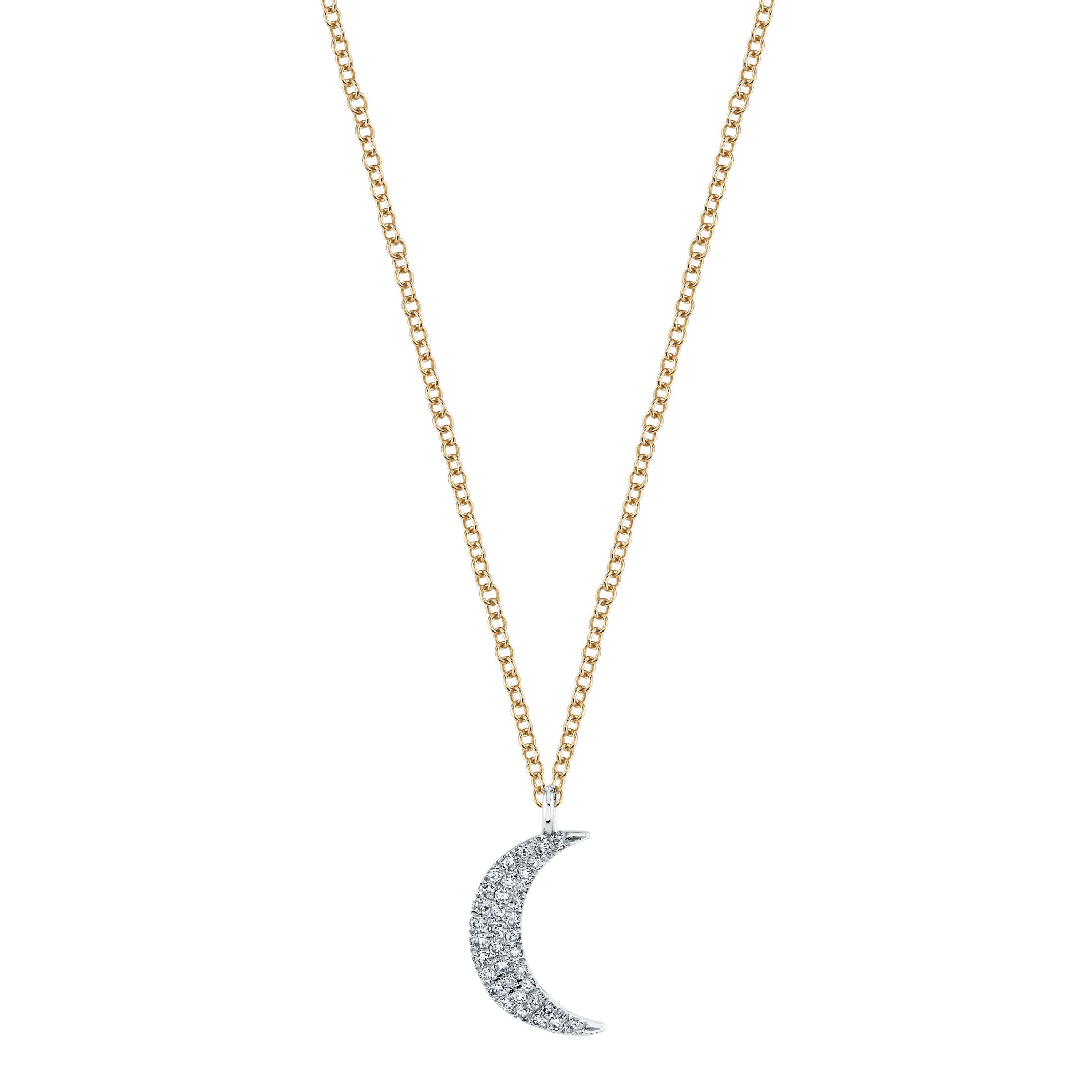 Crescent Moon Diamond Pendant