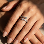 Diamond Cross Over Ring