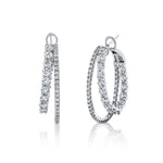 Double Row Diamond Hoops