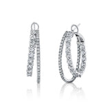 Double Row Diamond Hoops