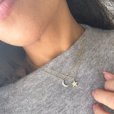 Crescent Moon Diamond Pendant