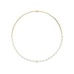 Unique Diamond Tennis Necklace with Pear Shape Diamonds