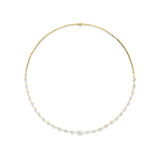 Unique Diamond Tennis Necklace with Pear Shape Diamonds