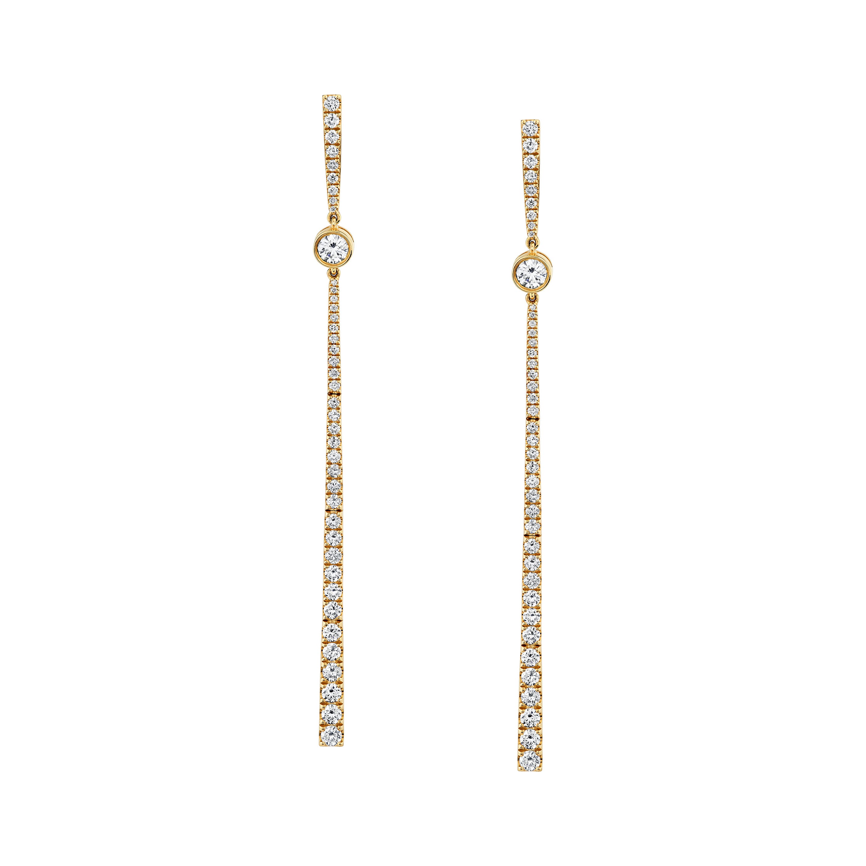 Long Diamond Stick Earrings
