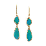 Freeform Black Opal Double Drop Earrings