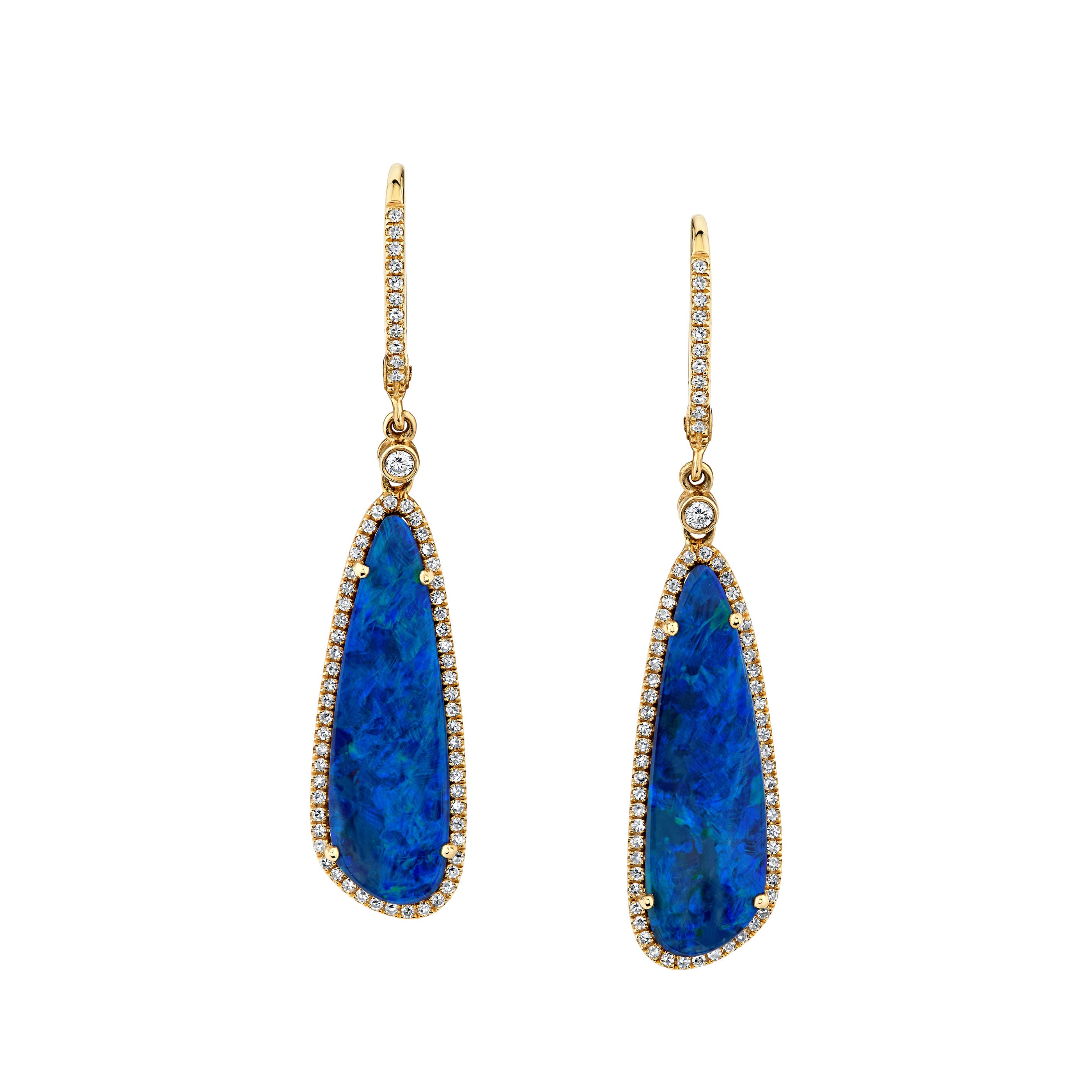 Freeform Black Opal Earrings