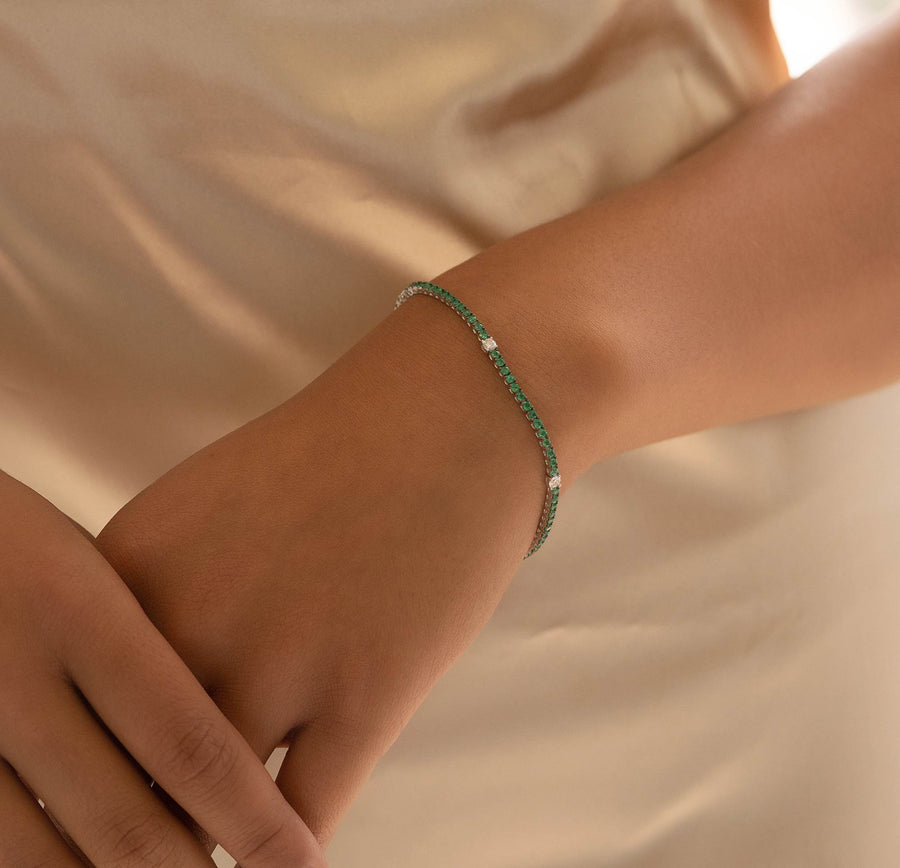 Natural Emerald Tennis Bracelet