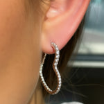 Heart Shaped Diamond Hoop Earrings