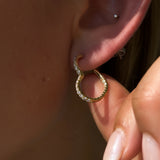 Heart shaped diamond hoop earrings