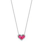Heart Shaped Ruby & Diamond Pendant