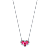 Heart Shaped Ruby & Diamond Pendant