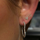 Heart-Shaped Diamond Hoops