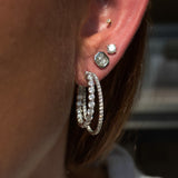 Double Row Diamond Hoops