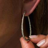 Large Tear-Drop Diamond Hoops