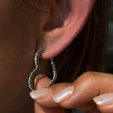 Heart-Shaped Diamond Hoop Earrings