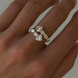 Heart Shape Diamond Cross Over Ring