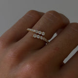 Petite Diamond Cross Over Ring