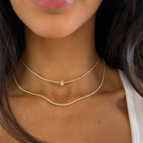 Layered Diamond Choker Necklaces