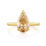 Natural 2.49ct Pear Shaped Champagne Diamond Engagement Ring